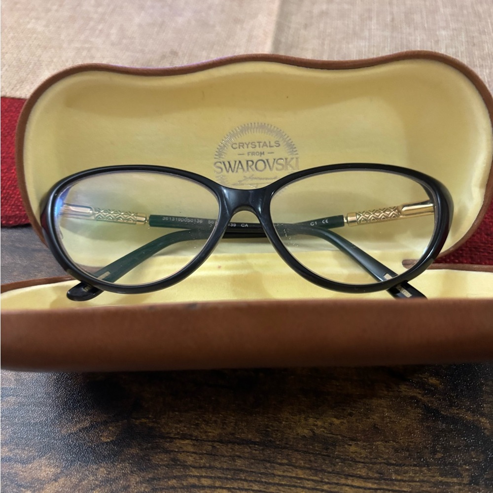 Swarovski Black and Gold Women's Glasses